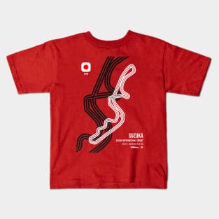 Suzuka Race Track (Red) Kids T-Shirt